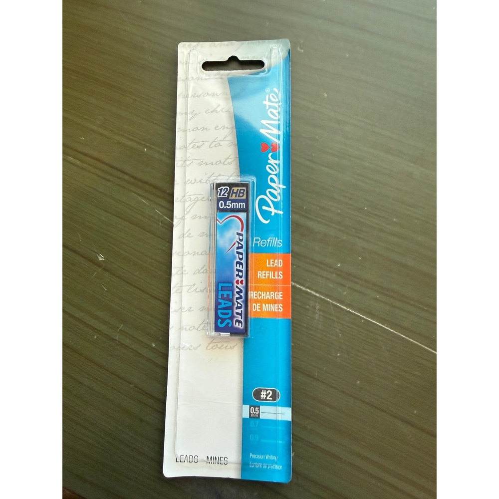 Paper Mate‎ Lead Refills 0.5mm HB #2 12 Count Precision Writing Leads